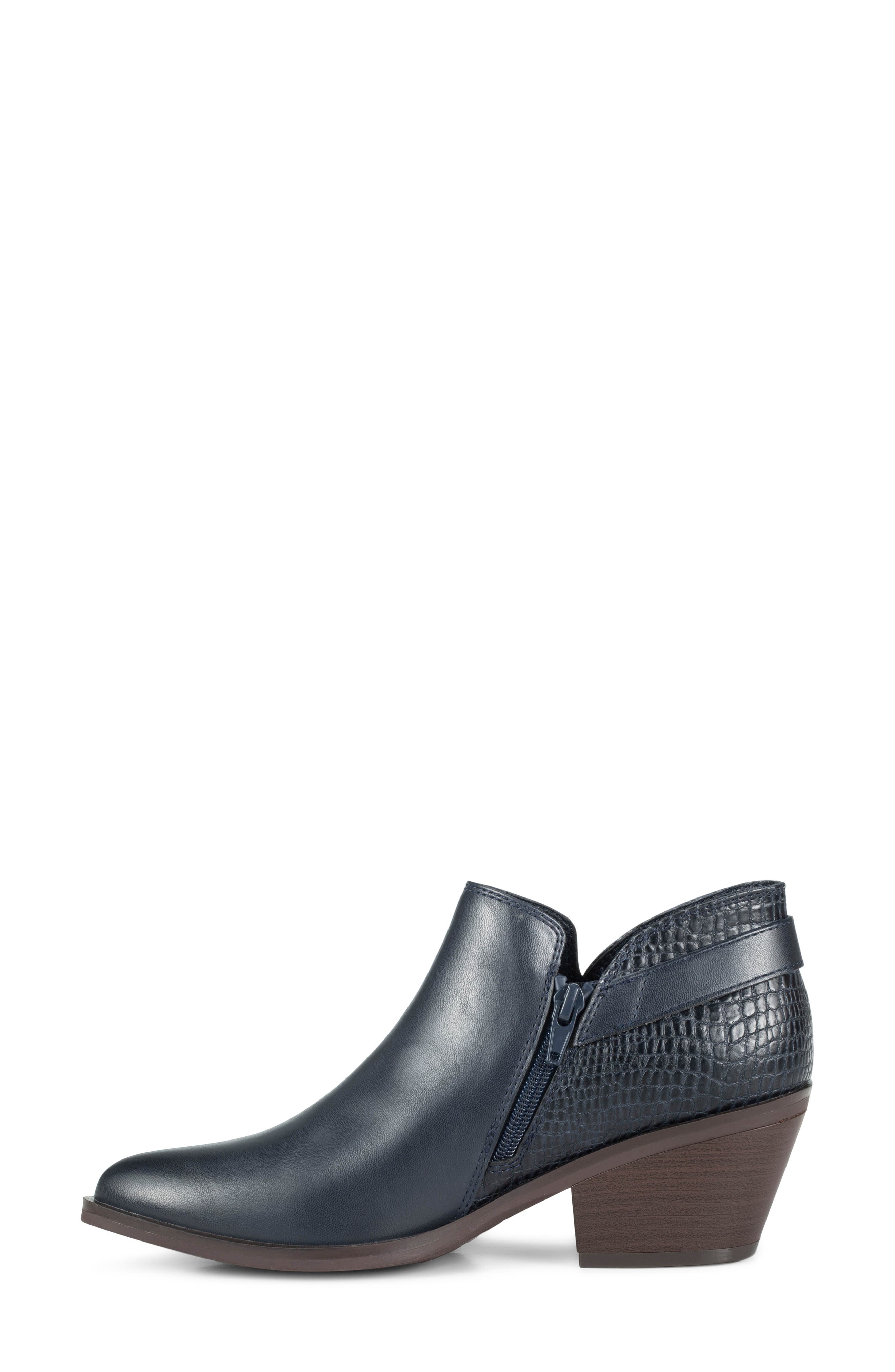 Duala Block Heel Ankle Bootie, Alternate, color, NAVY