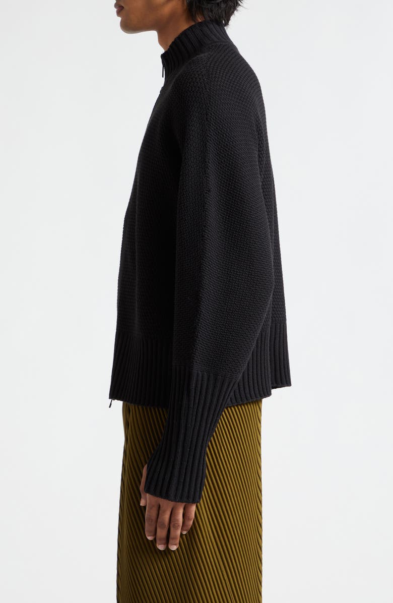 Homme Plissé Issey Miyake Rustic Knit Zip Cardigan | Nordstrom