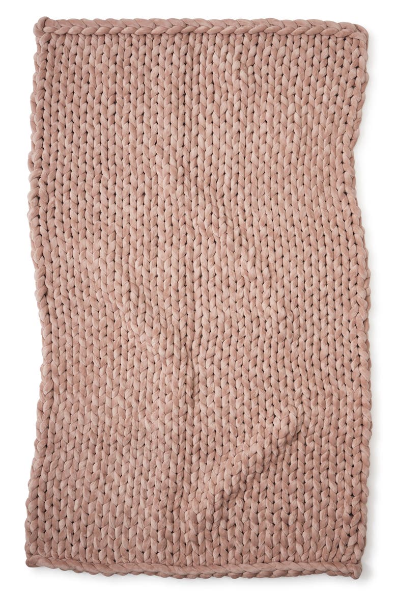 Knit Velvet Weighted Blanket, Alternate, color, ROSE QUARTZ