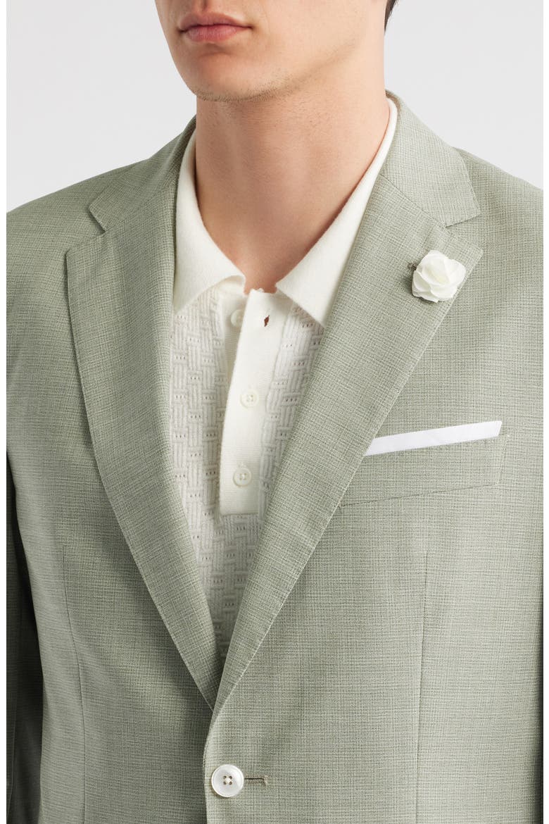 Hutson Slim Fit Microcheck Wool Blend Sport Coat, Alternate, color, MED GRN