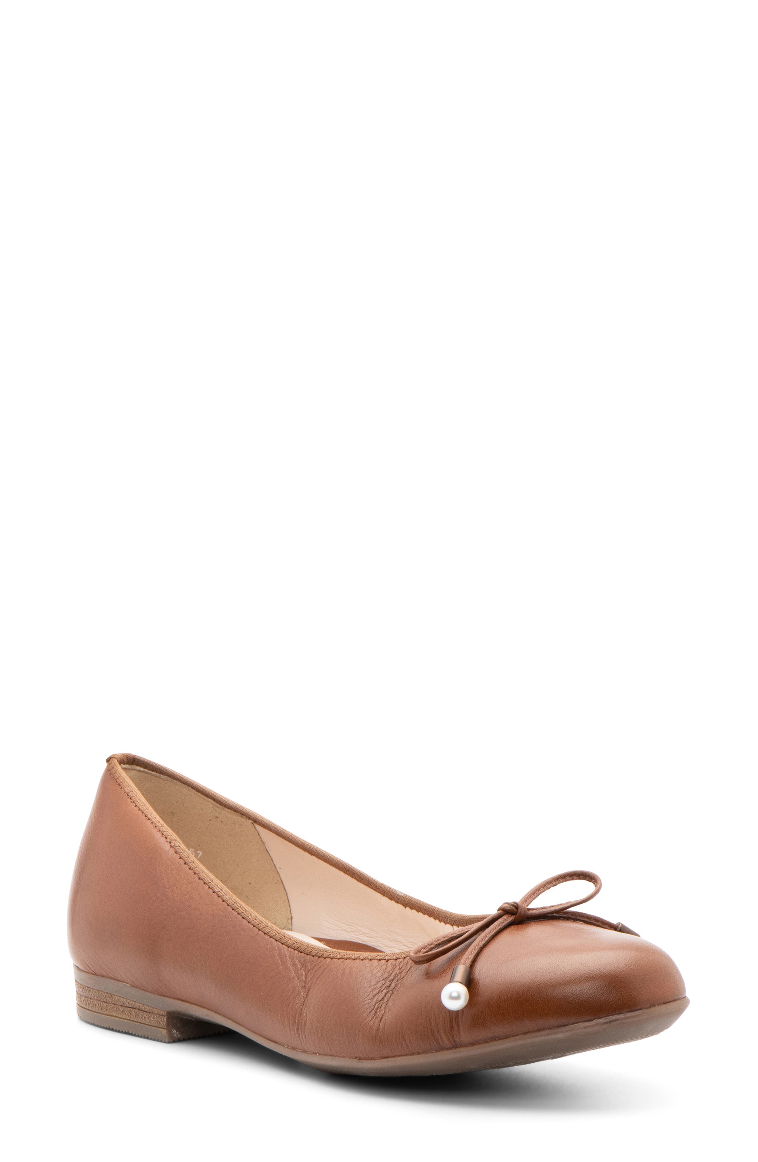 ara Scout Ballet Flat, Main, color, Cognac