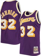Mitchell & Ness Men's Mitchell & Ness Magic Johnson Purple Los Angeles Lakers 1984/85 Hardwood Classics Authentic Jersey