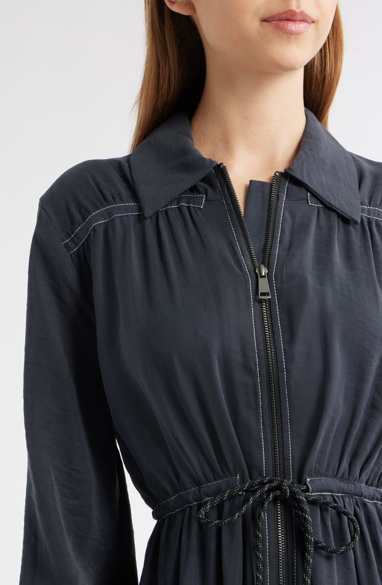 Topshop Long Sleeve Midi Shirtdress, Alternate, color,