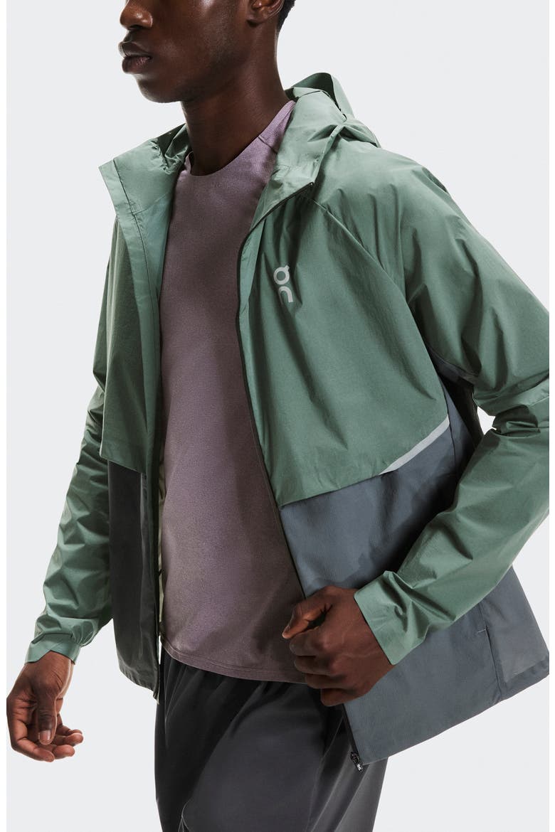 Core Hooded Packable Running Jacket, Alternate, color, OLIVE/ ROCK