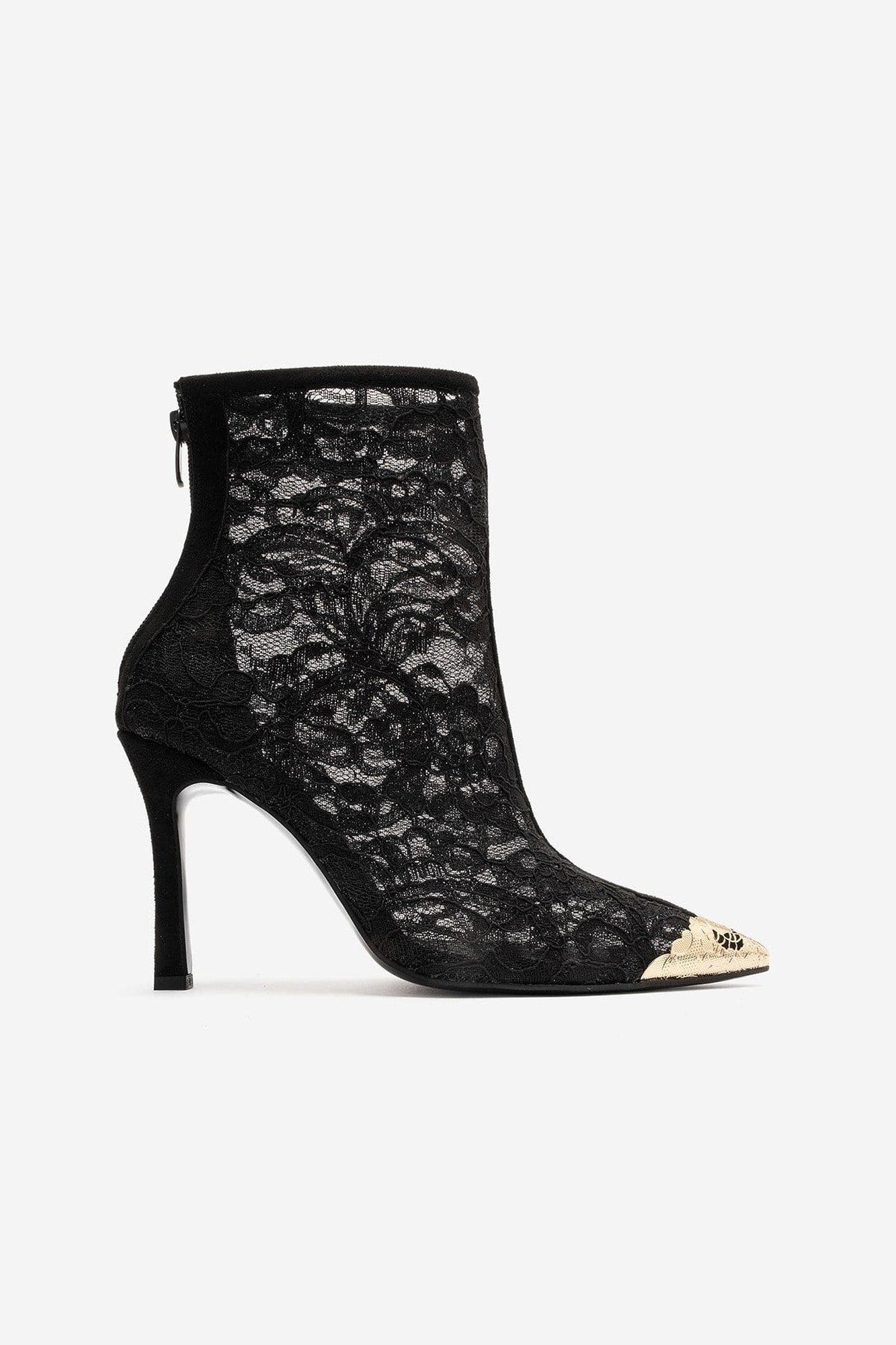 Cliff Lace Stiletto Boot, Alternate, color, Black