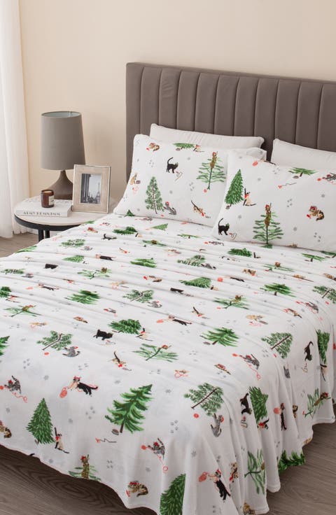 Printed Plush Velour Sheet Set