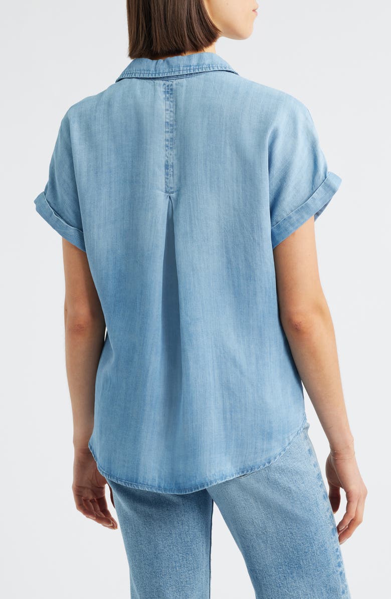 Cloth & Stone Cuffed Denim Shirt, Alternate, color, Worn Blue Wash