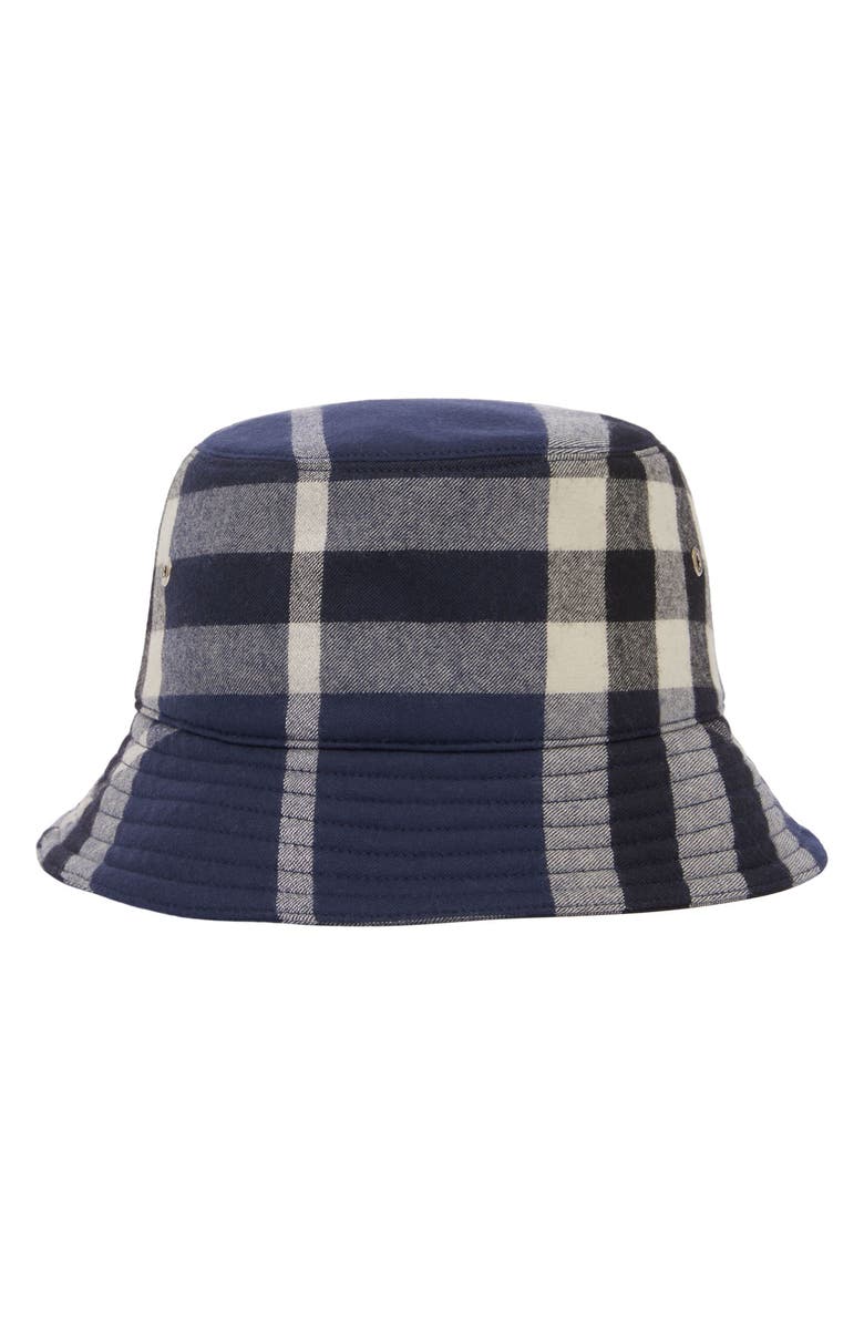 Burberry Check Wool Flannel Bucket Hat, Main, color,