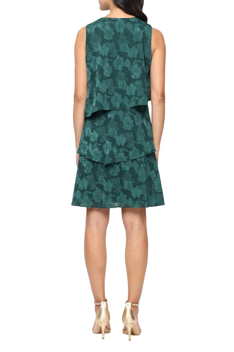 Sleeveless Burnout Chiffon Tiered Dress, Alternate, color, PINE