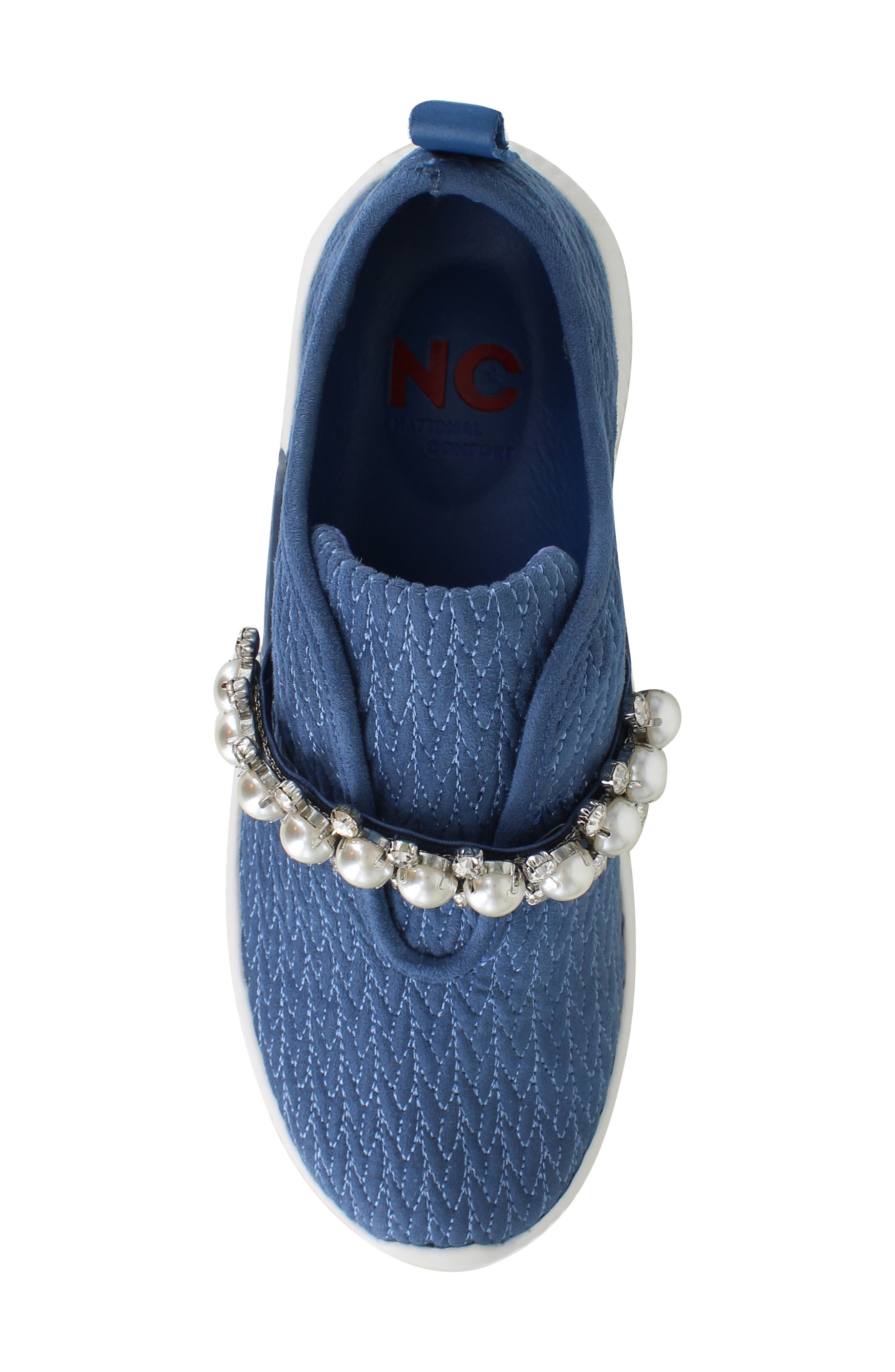 Kenzey Embellished Slip-On Sneaker, Alternate, color, BLUE SUEDE