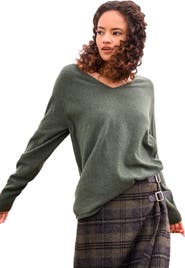 Celtic & Co. Geelong Wool Slouch V-Neck Sweater