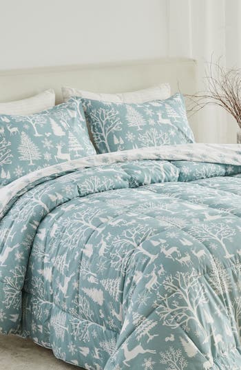Woven & Weft Holiday 3-piece Comforter Set In Blue