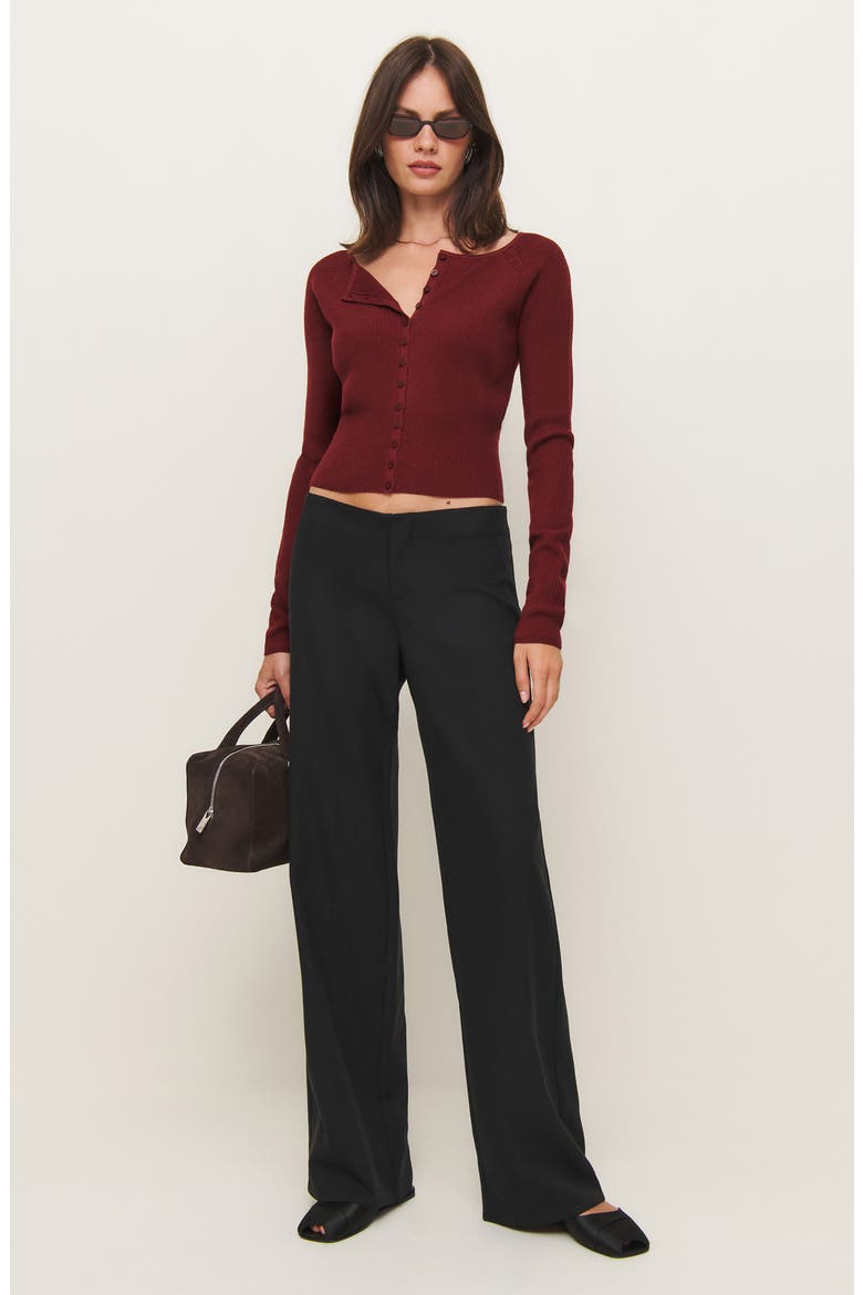 Meadow Wool Crop Cardigan, Alternate, color, CHIANTI