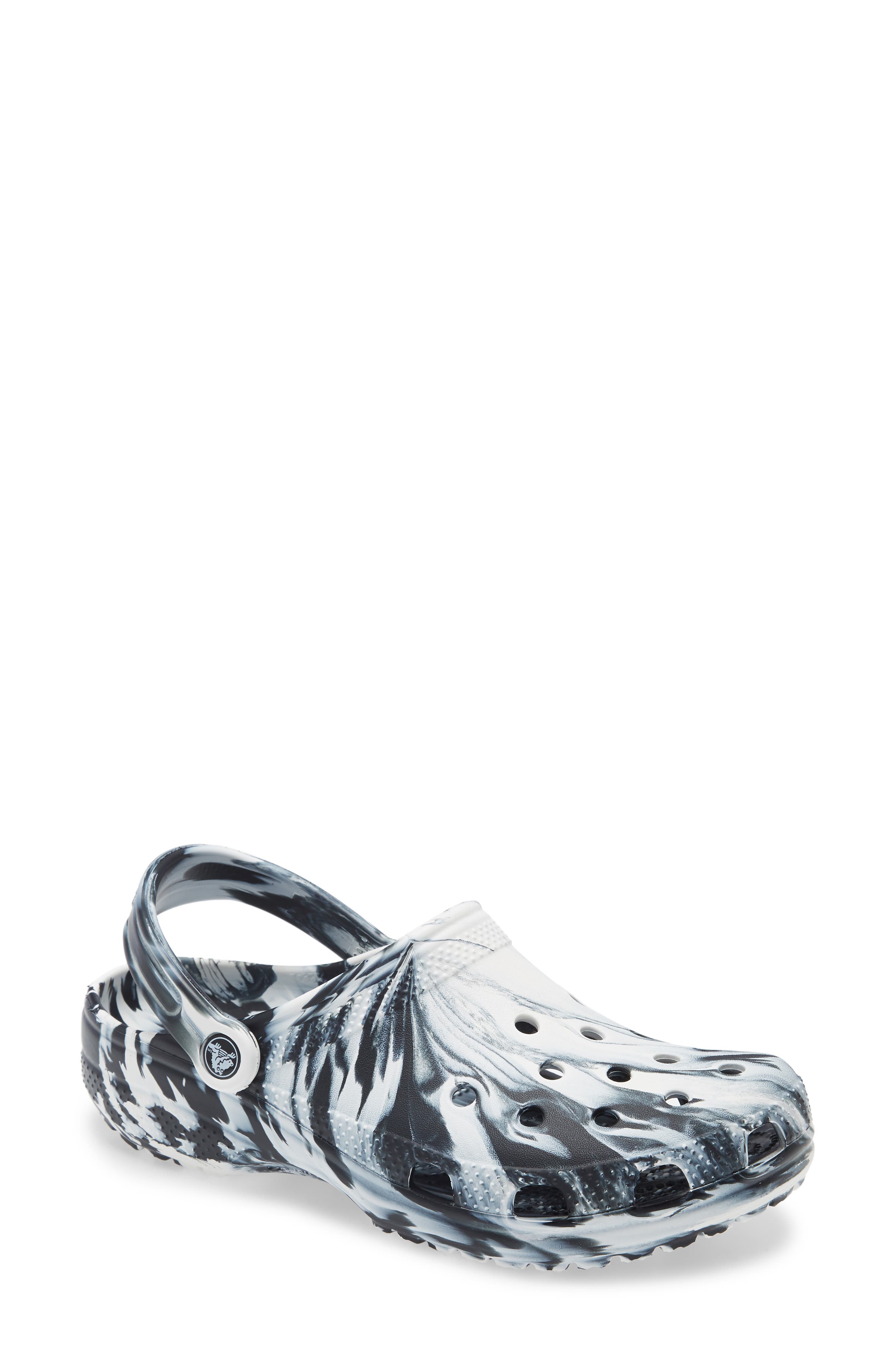 Classic Marbled Clog, Main, color, WHITE/ BLACK