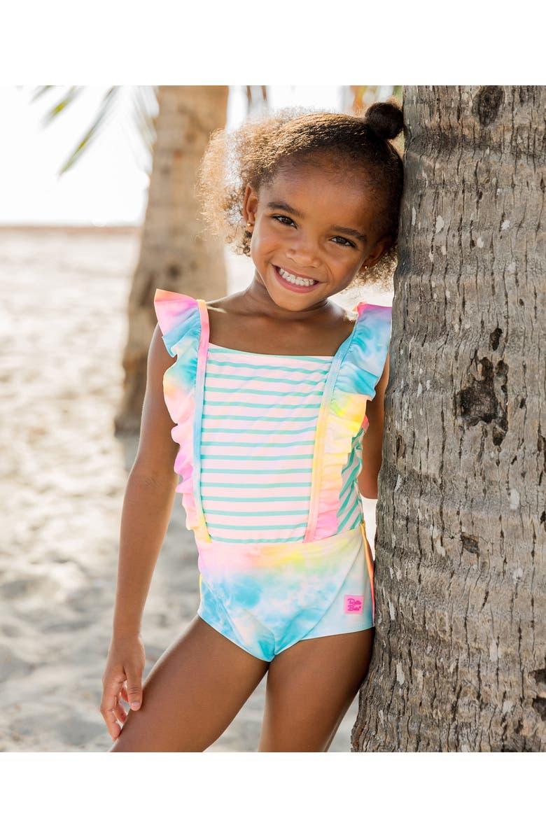 RuffleButts Girls UPF50+ Pinafore One Piece, Alternate, color, 
