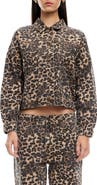 LIONESS Carmela Leopard Print Denim Jacket