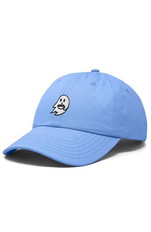 Dalix Coffee Ghost Embroidered Hat In Light Blue
