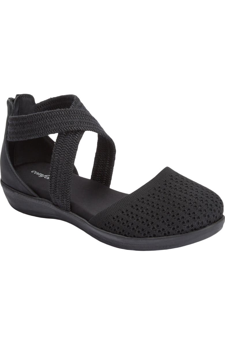 Comfortview The Lyla Orthotic Closed Toe Sandal, Main, color, Black