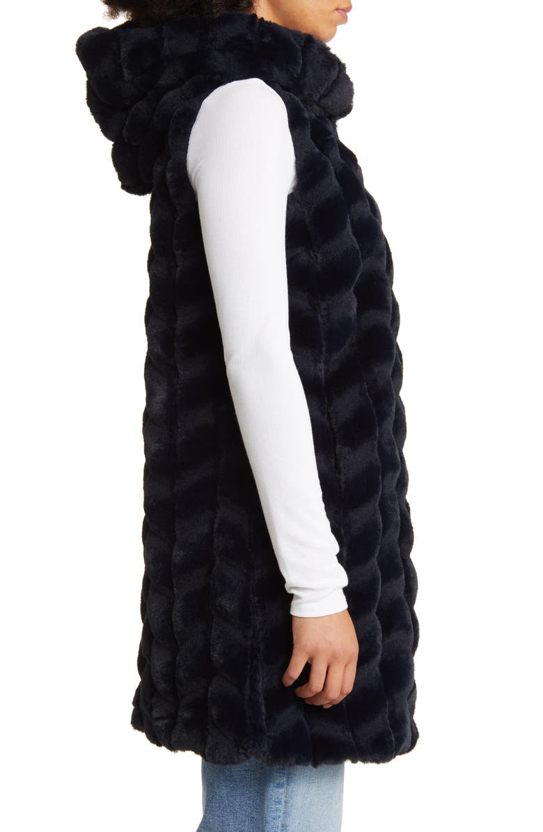 Via Spiga Hooded Faux Fur Vest, Alternate, color, 