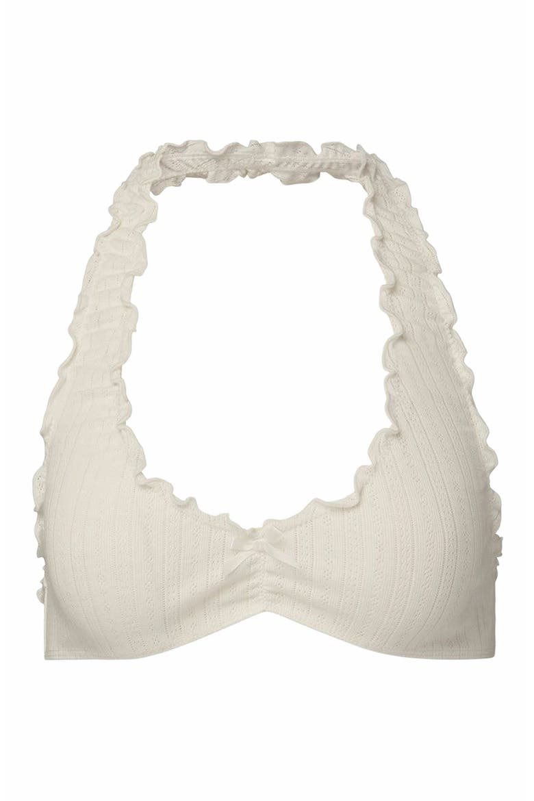 Ruffle Halter Bra, Main, color, IVORY