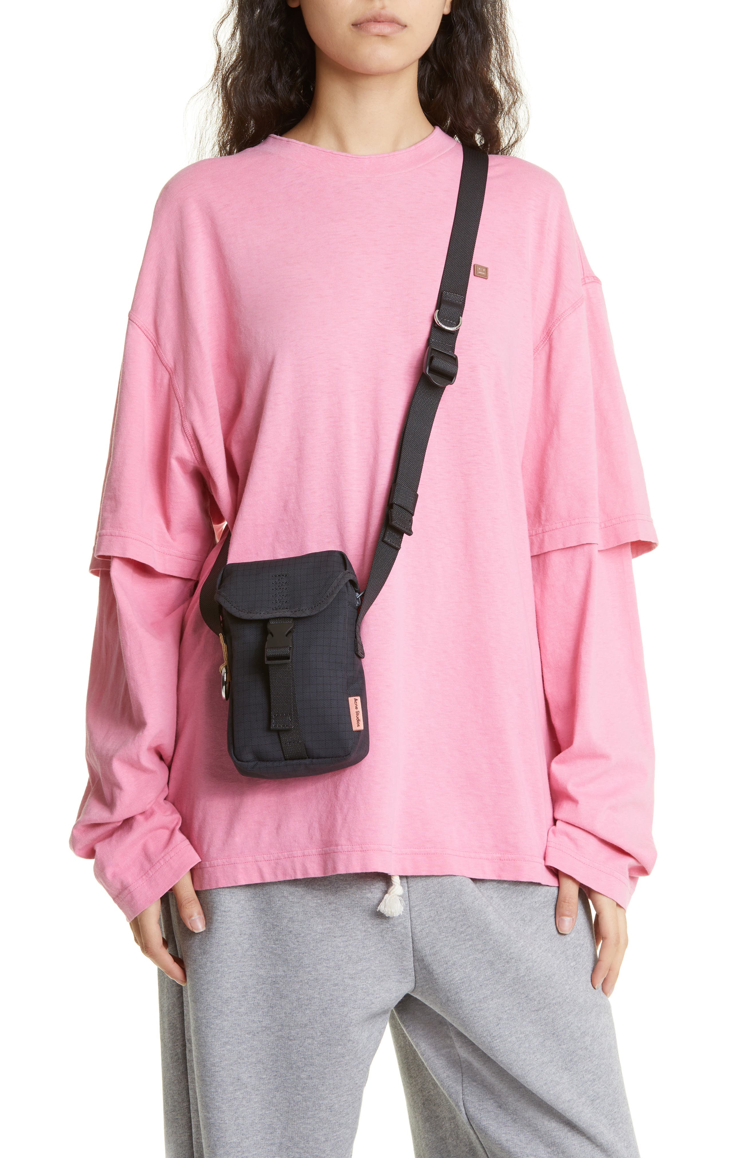 Acne Studios Adyen Ripstop Phone Pouch Crossbody Bag, Alternate, color, 