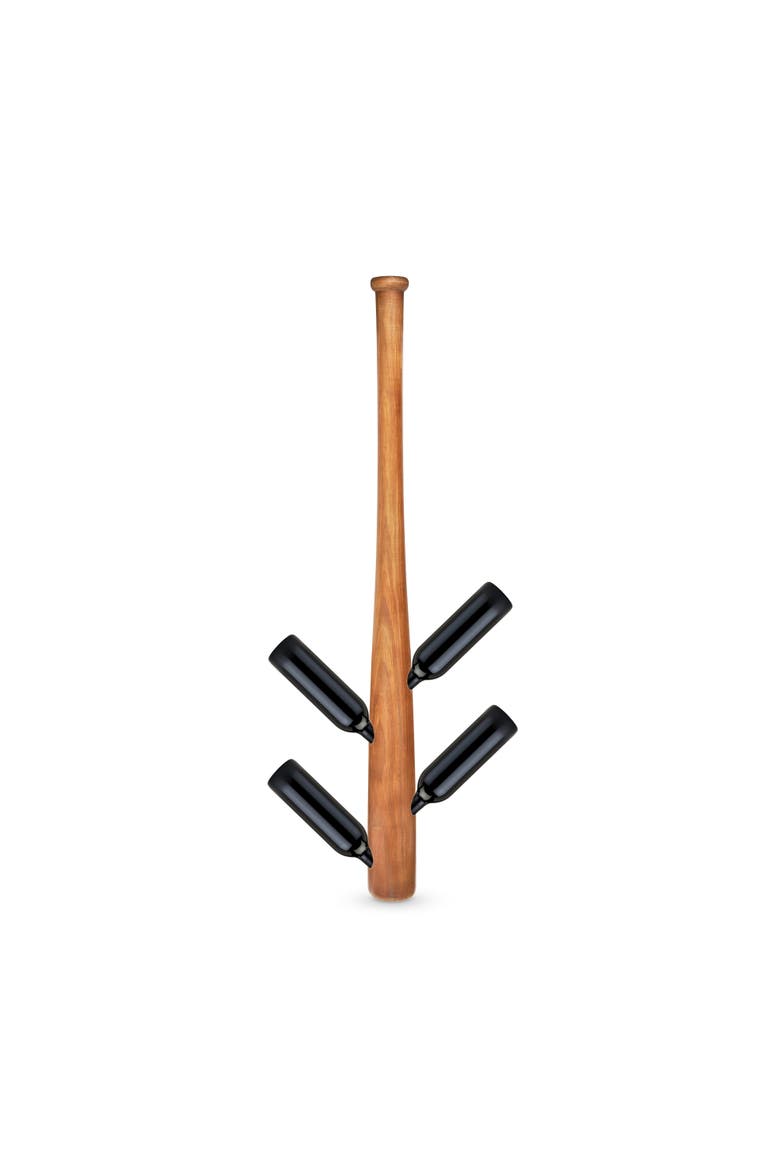 Baseball Bat Bottle Rack, Main, color, Brown