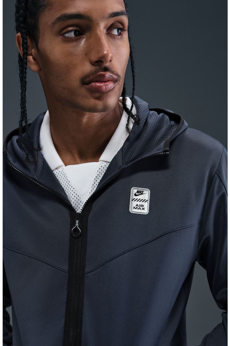 Air Max Full Zip Hoodie, Alternate, color, THUNDER BLUE/ BLACK