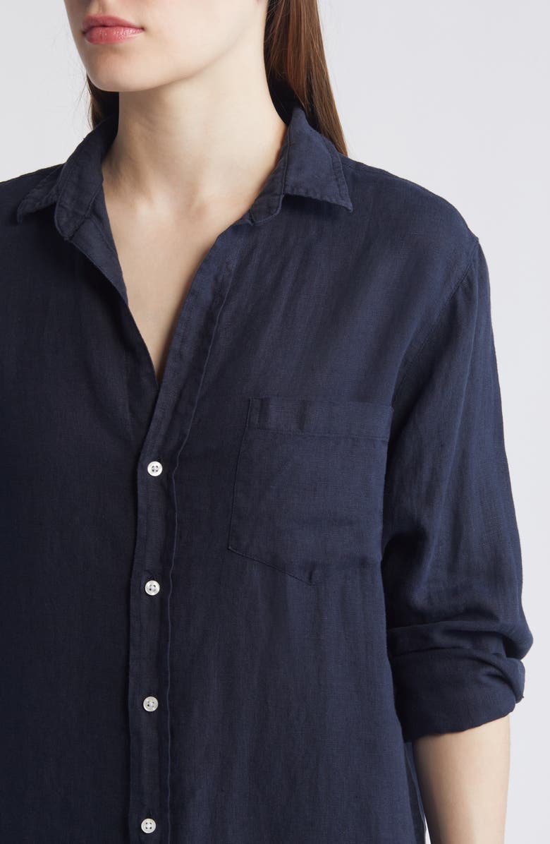 Frank & Eileen Long Sleeve Linen Midi Shirtdress, Alternate, color,