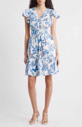 Eliza J Floral Print Tiered Dress