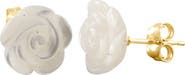 SPLENDID PEARLS Mother-of-Pearl Flower Stud Earrings