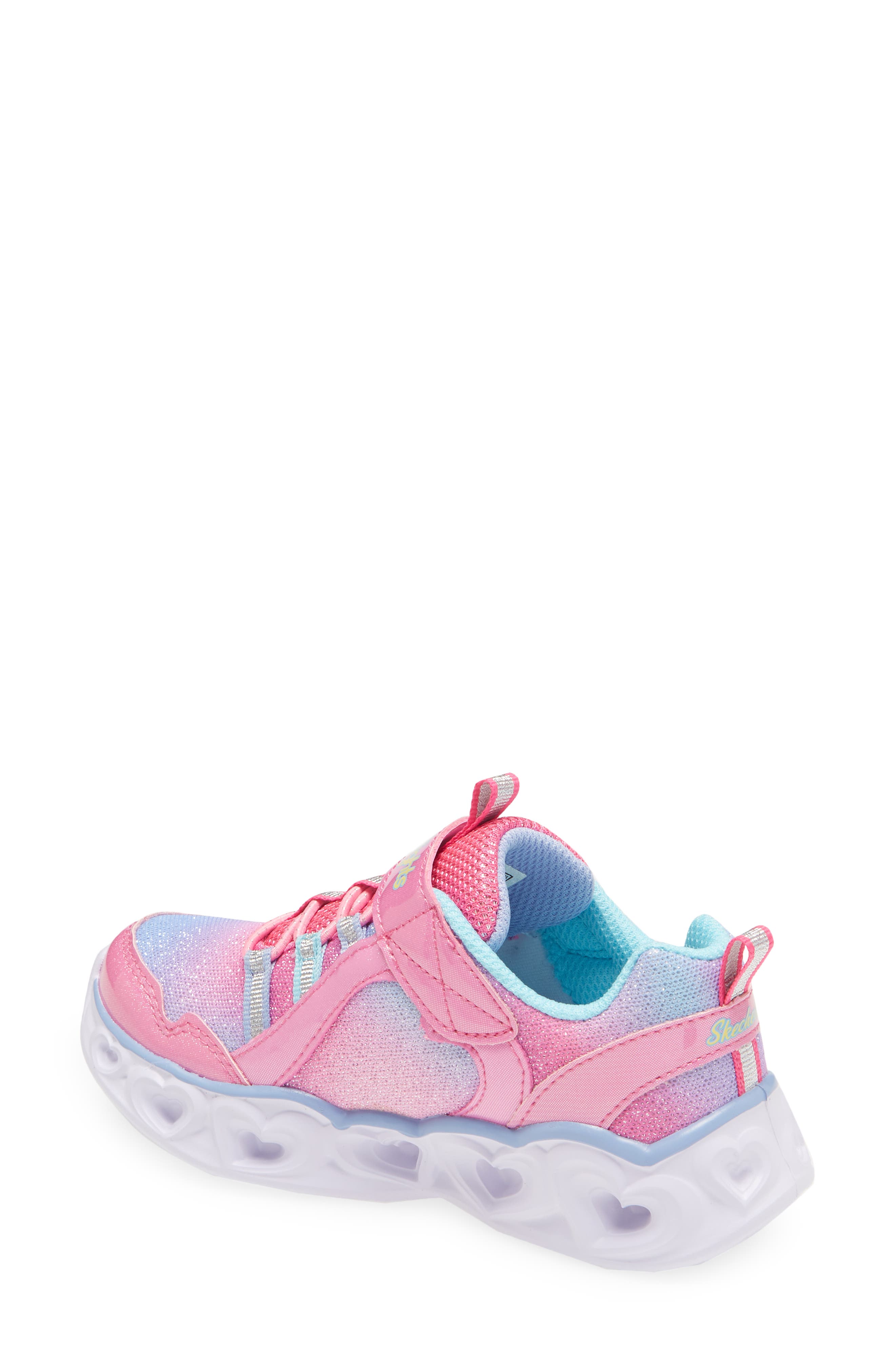 Heart Lights Rainbow Light-Up Sneaker, Alternate, color, PINK METALLIC