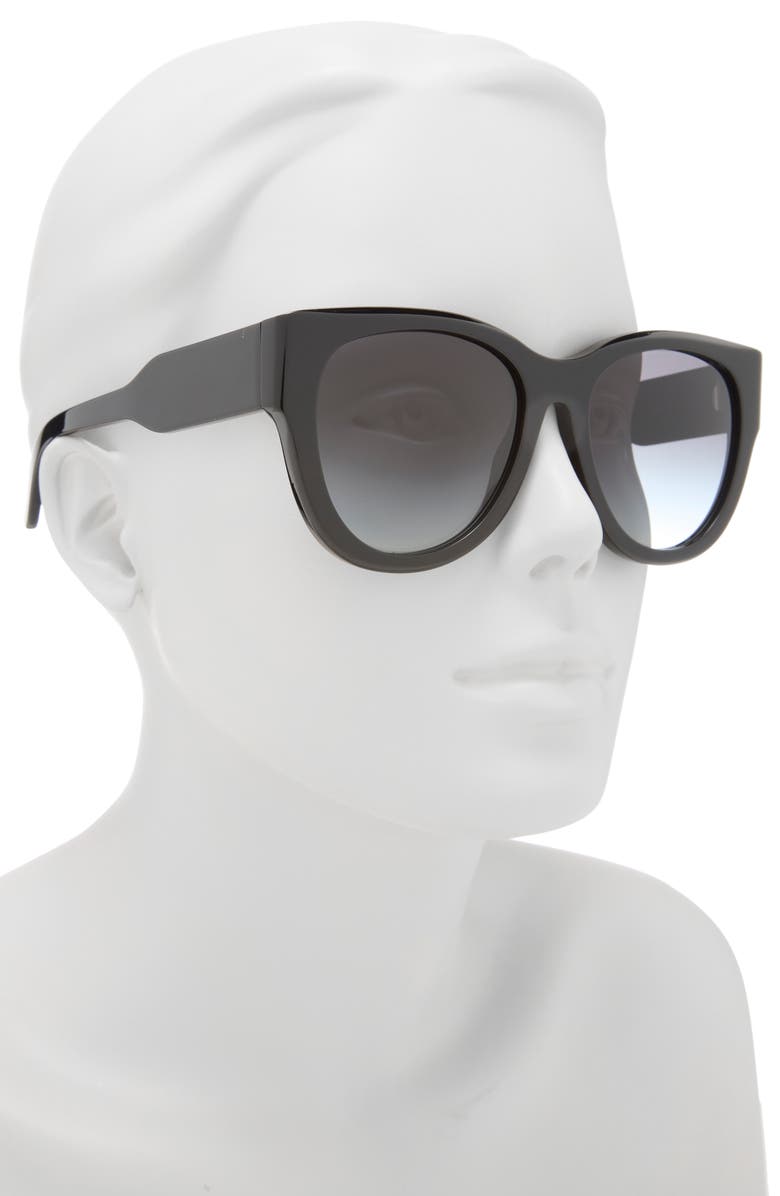 Chloé 55mm Cat Eye Sunglasses, Alternate, color, Black Black Grey