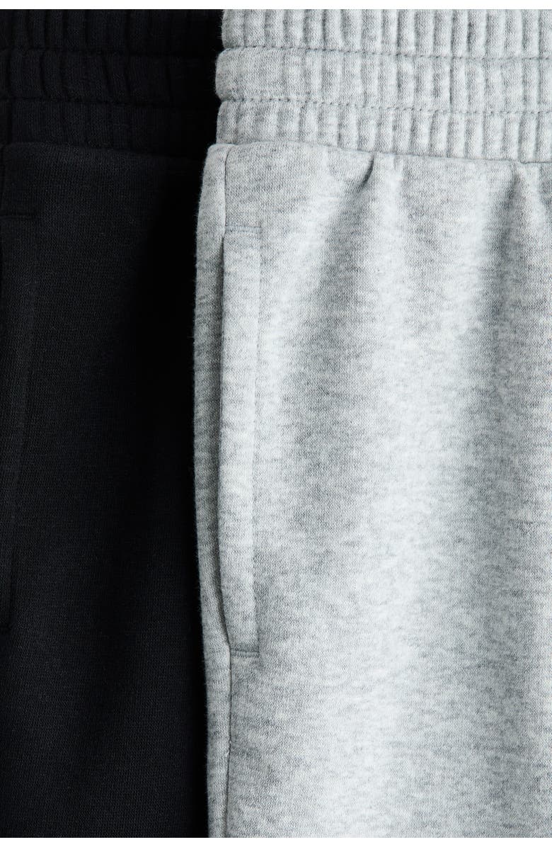 H&M 2-pack Sweatshirt Joggers, Alternate, color, Black/Light Gray