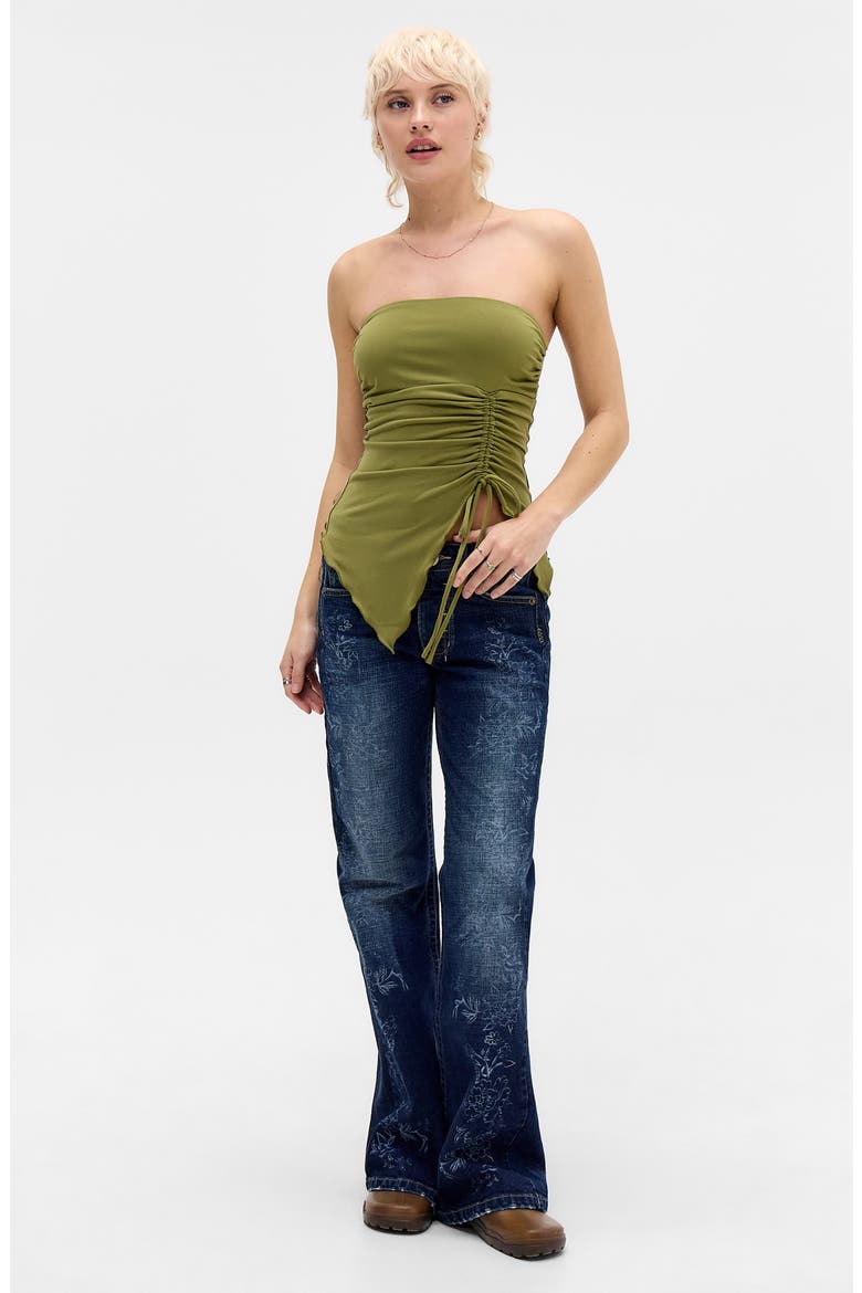 Rem Cinched Strapless Top, Alternate, color, KHAKI