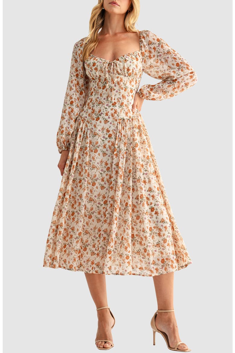 All in Favor Women's Floral Long Sleeve Dress