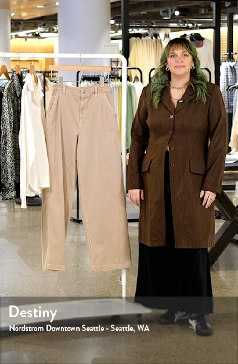 High Waist Wide Leg Twill Pants, sales video thumbnail