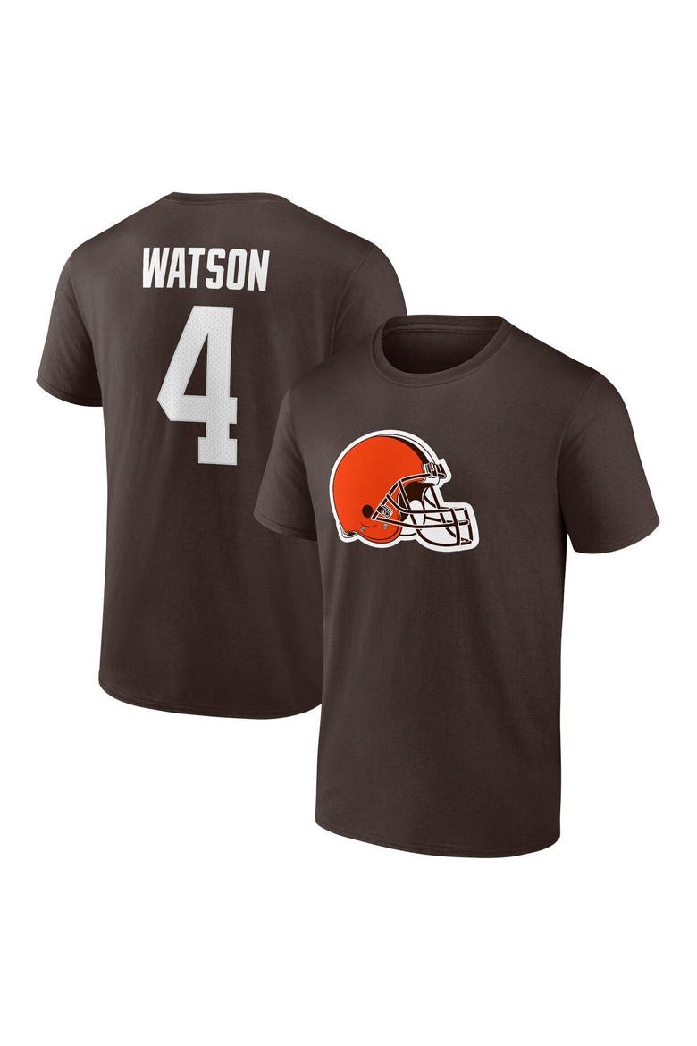 Men's Fanatics Branded Deshaun Watson Brown Cleveland Browns Player Icon Name & Number T-Shirt, Main, color, Brown