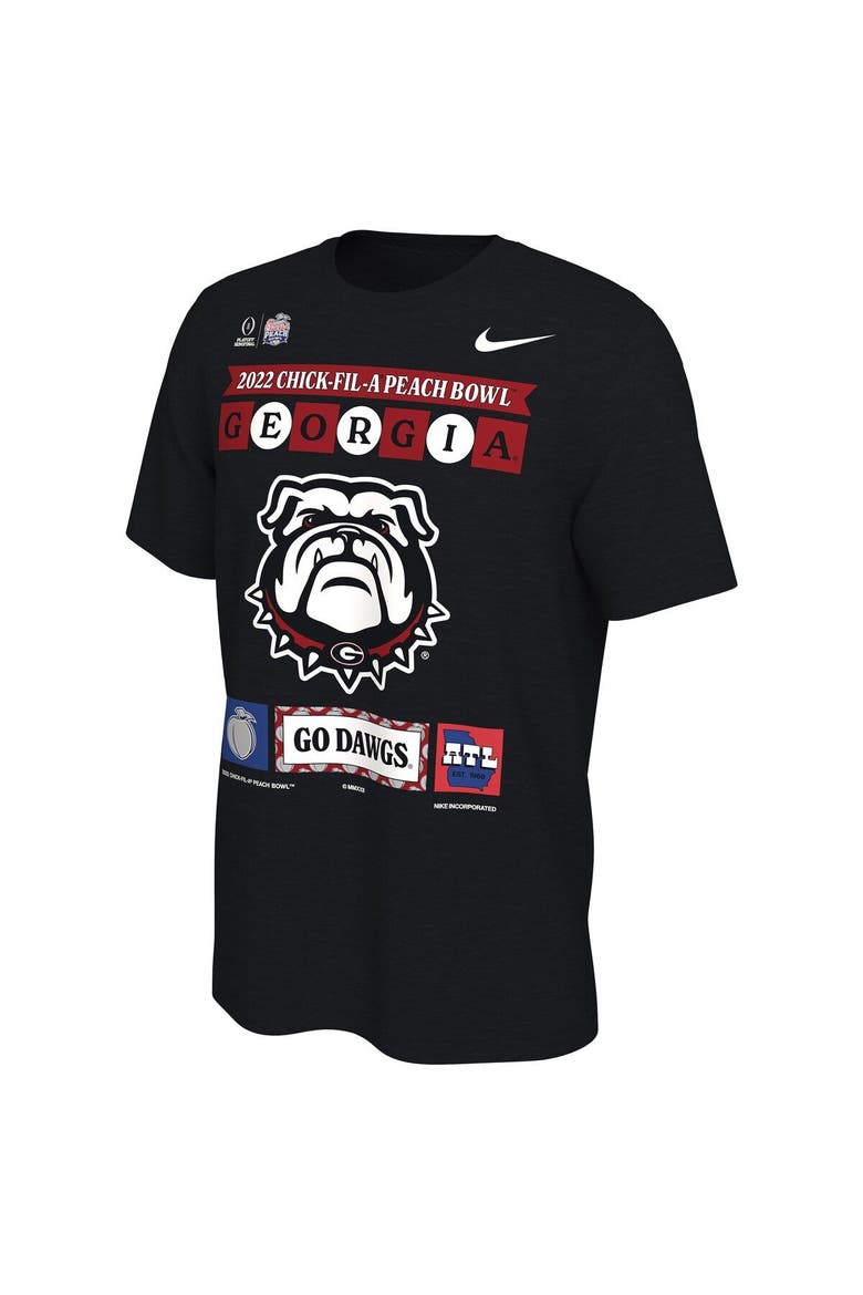 Men's Nike Black Georgia Bulldogs College Football Playoff 2022 Peach Bowl Illustrated T-Shirt, Alternate, color, Black