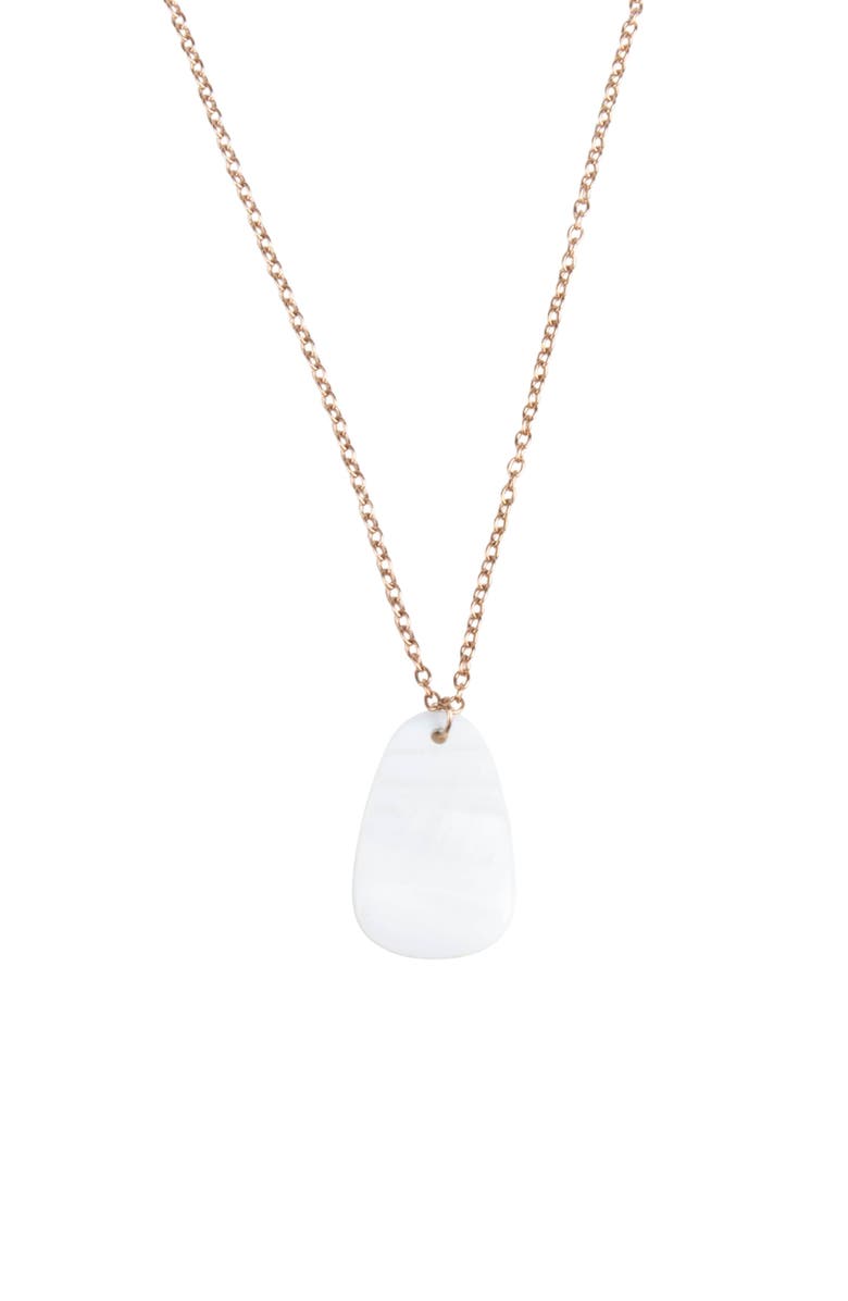 LIKHA Mother-of-Pearl Trapezoid Pendant Necklace, Main, color, White