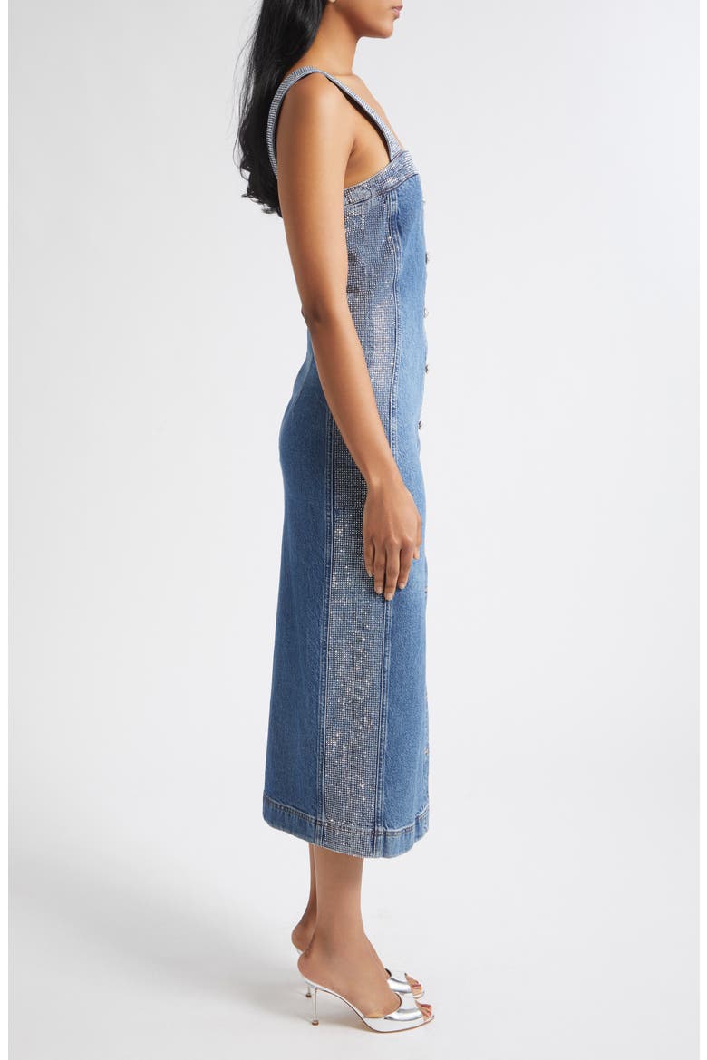 Amanda Rhinestone Denim Midi Dress, Alternate, color, RHINESTONE MID CERULEAN