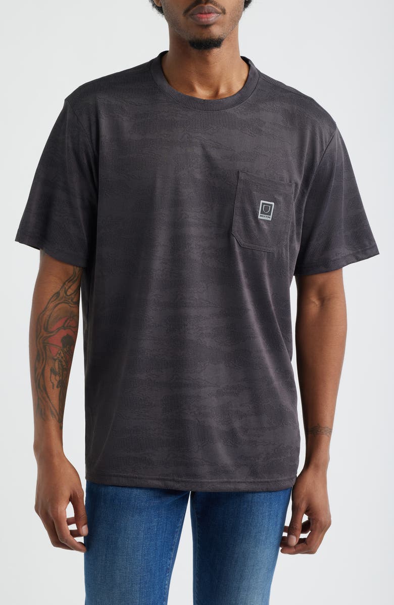 Brixton Journey Mesh Knit T-Shirt, Main, color, Black Tiger Camo