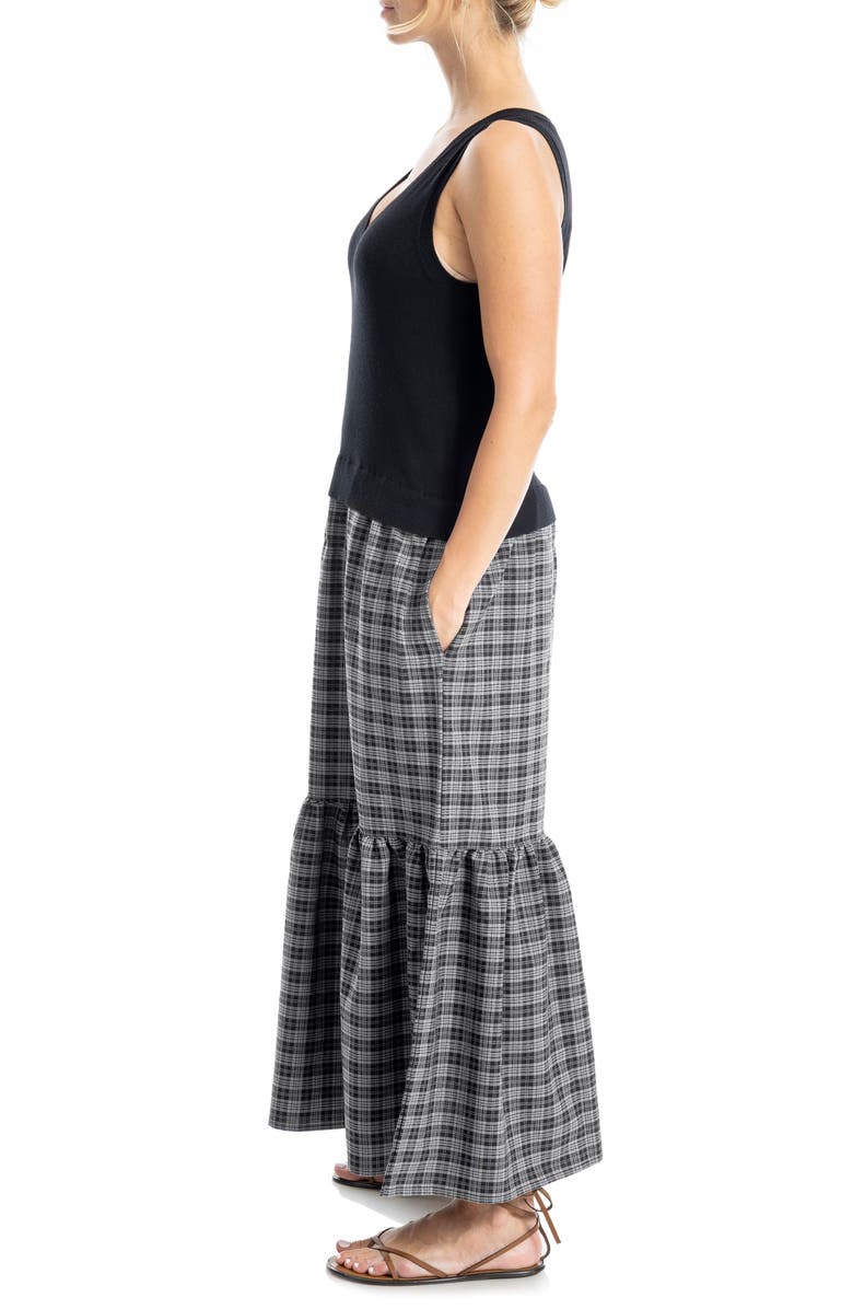 MAX STUDIO Sleeveless Twofer Sweater Dress, Alternate, color, Black/ Black Check