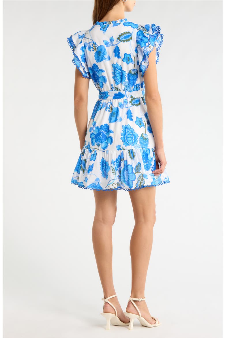 Eriny Verbena Floral Cotton Dress, Alternate, color, WHITE-BLUE-GREEN