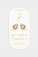 Katie Loxton 'October' Waterproof Gold Birthstone Hoop Earrings