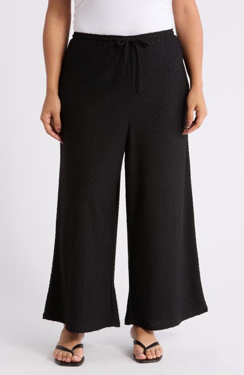 Textured Drawstring Pants (Plus)