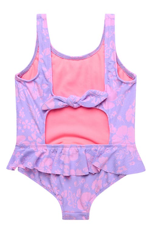 BEACH LINGO BEACH LINGO KIDS' HIBISCUS TEXTURED ONE-PIECE SWIMSUIT