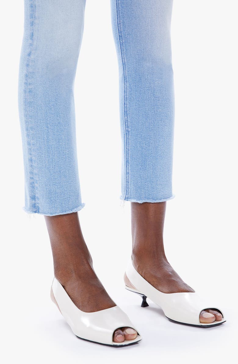 MOTHER The Dazzler Raw Hem Crop Slim Jeans, Alternate, color,