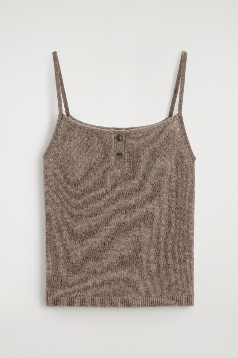 Cashmere Tank Top, Alternate, color, BROWN MÉLANGE