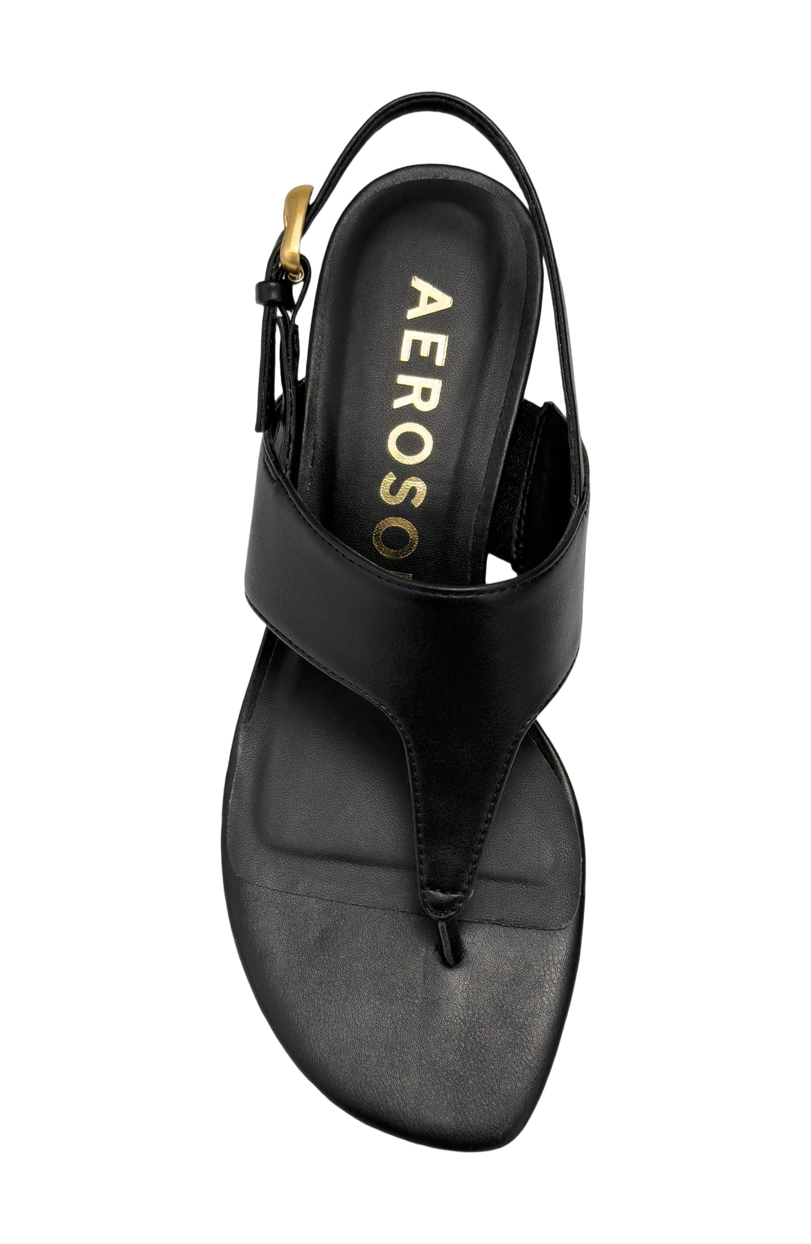 Aerosoles Kora Slingback Sandal, Alternate, color, Black Fx Nappa