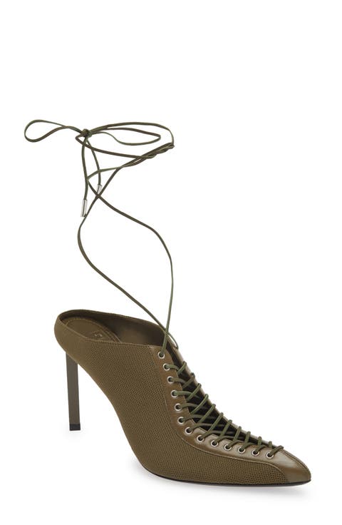 Show Lace-Up Pointed Toe Pump
